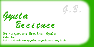 gyula breitner business card